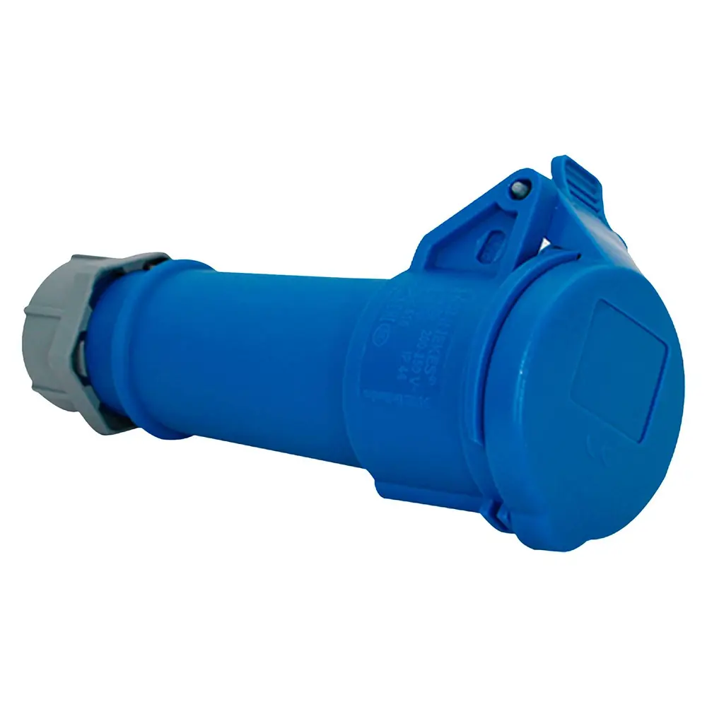 TOMA AEREO 16AMP 2P+T 250V AZUL 6H IP44