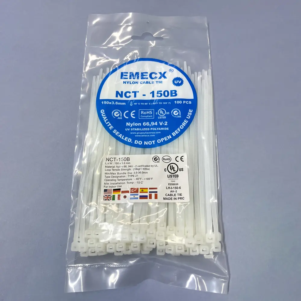 Cintillo Nylon 150mm X 3.6mm – Blanco