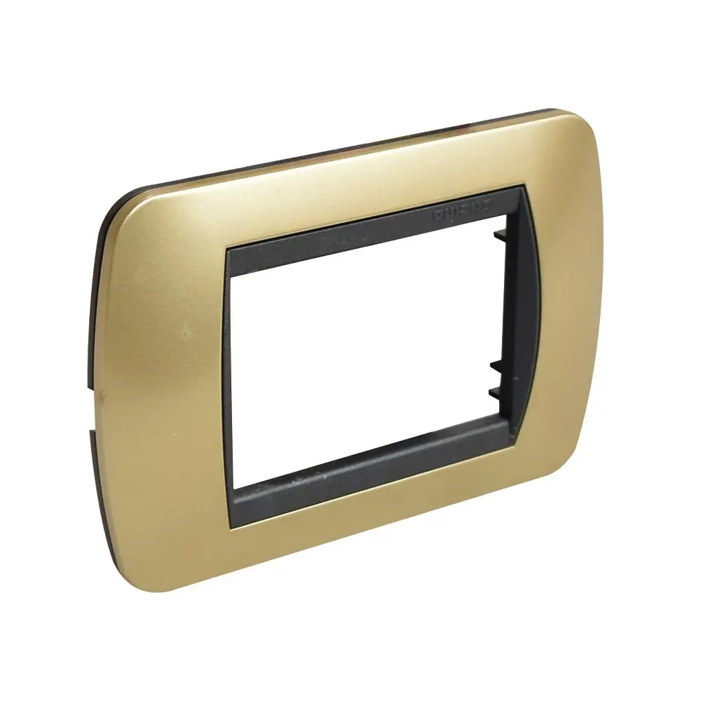 Placa de tecnopolímero 3 módulos barniza titanio Living light
