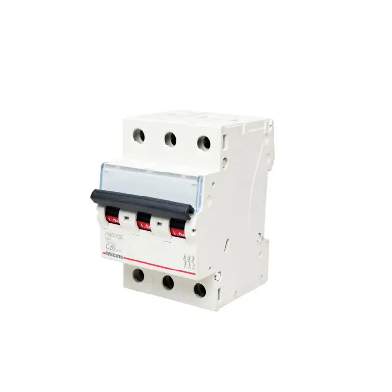 Interruptor termomagnético 3x20A 10/6kA 220/440V tipo C DIN BTDIN ...